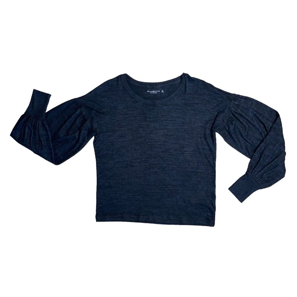 ABERCROMBIE & FITCH Black Soft A & F Cozy Balloon Sleeve Sweater Women’s Size XS